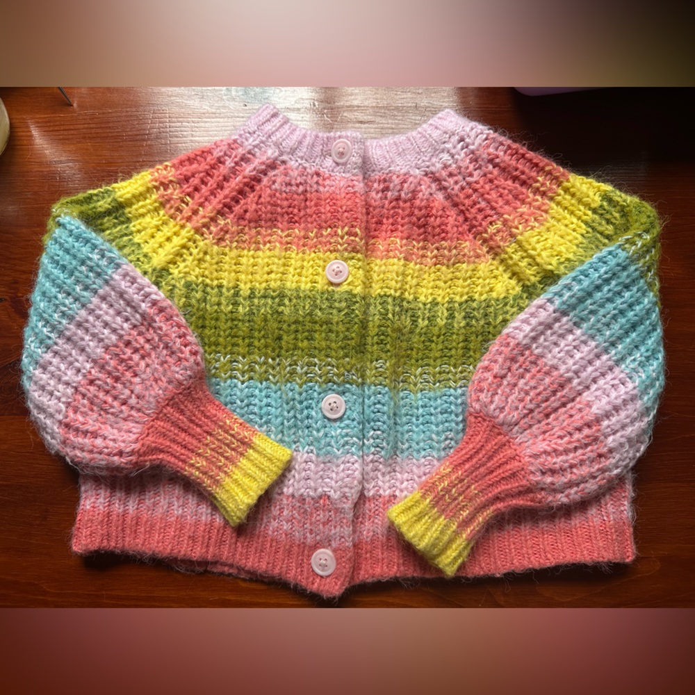 Mini Boden Rainbow Knit Cardigan